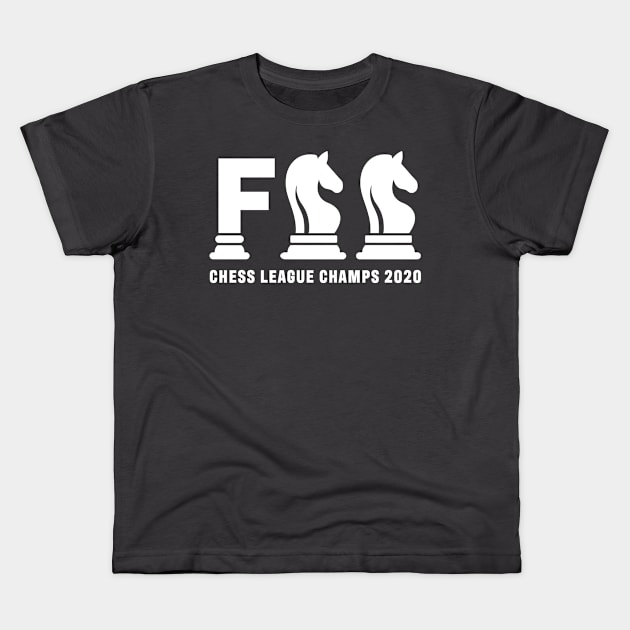 FSS Chess Champs (White Logo) Kids T-Shirt by Mighty Engine